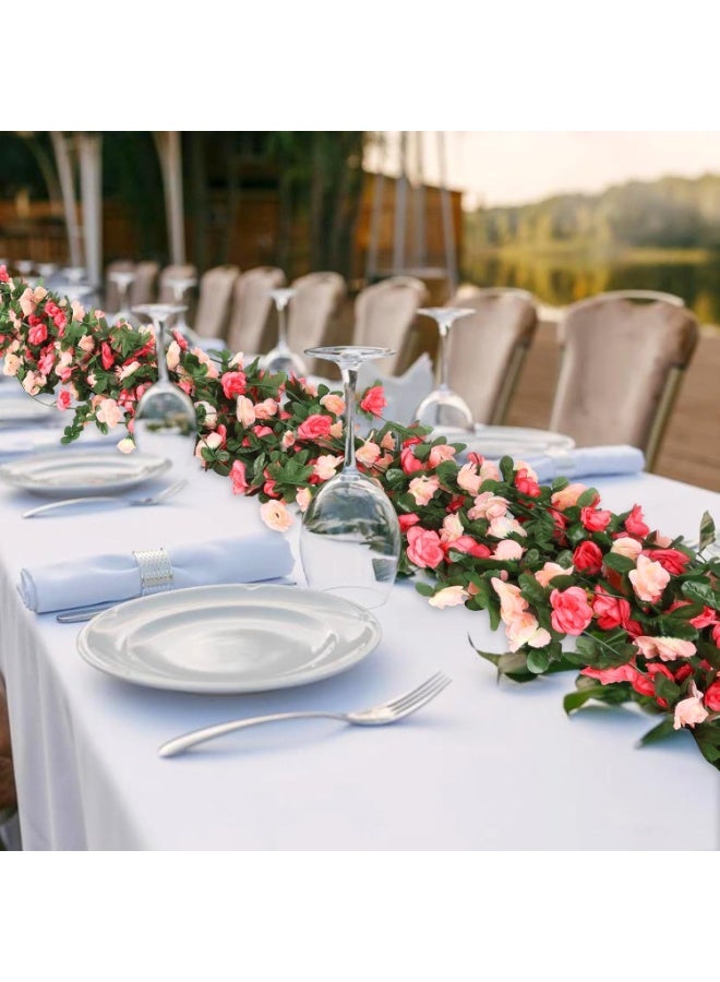 اسرلي وايت زينة حفلات من أغصان الورد الاصطناعية، زينة منزلية من أكاليل الورد الاصطناعية - Image 4